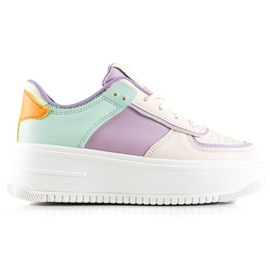 TRENDI Modne tenisice na širokoj platformi bež višebojan