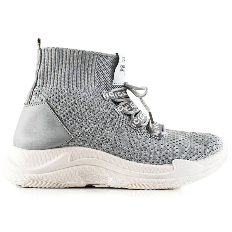 TRENDI Sive tenisice s čarapom siva