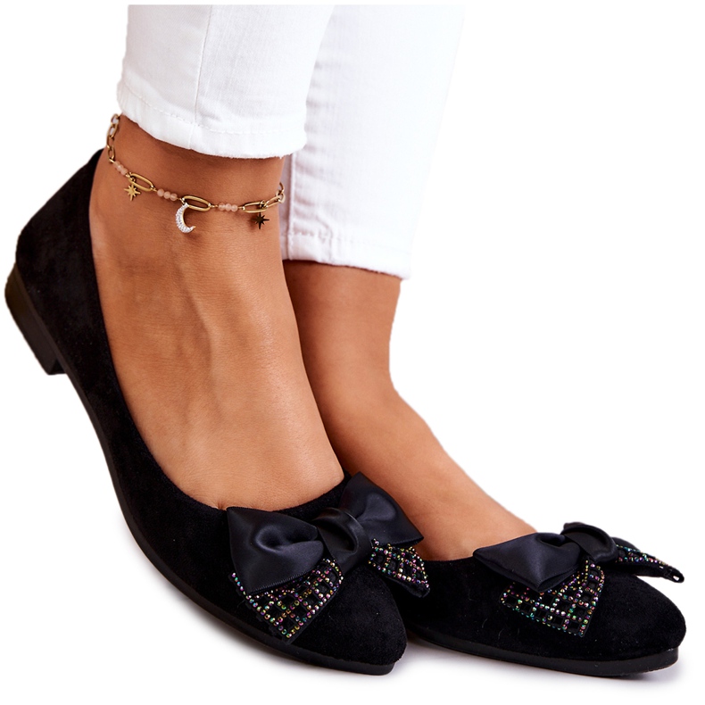 PE1 Klasična crna Grayson balerina s mašnom crno