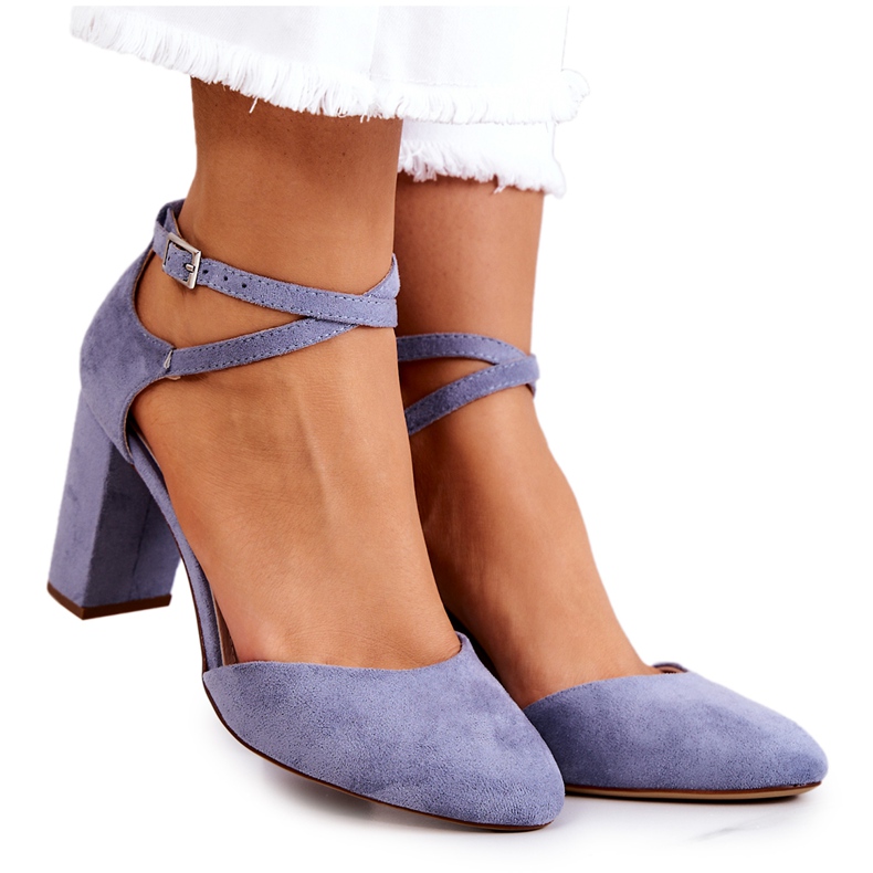 Suede pumpe on a Pillar Sergio Leone SK851 plave plava