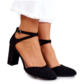 Suede pumpe on a Pillar Sergio Leone SK851 crne crna