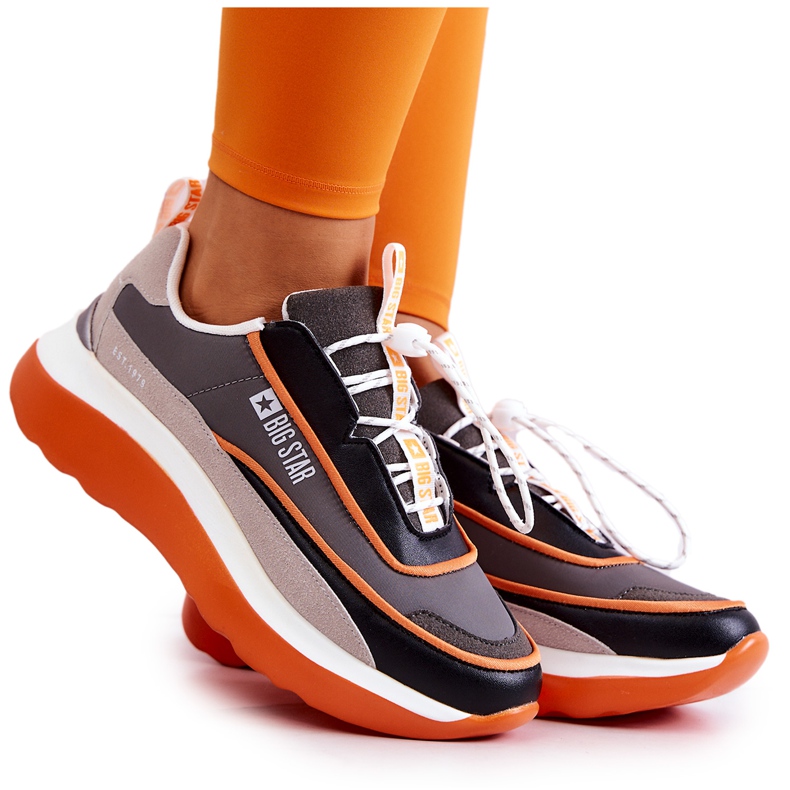 Sportske cipele Tenisice Big Star JJ274996 Sivo-narančaste siva