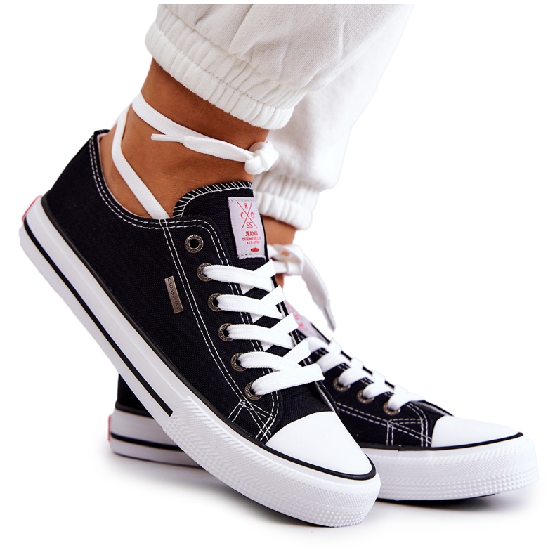 Cross Jeans Ženske klasične tenisice Cross traperice JJ2R4011C crne crno