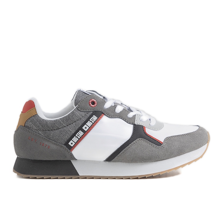 Bijelo-sive muške Big Star tenisice JJ174147 bijela siva