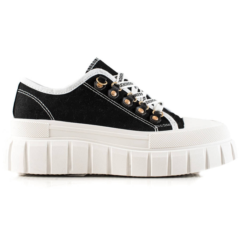 TRENDI Tenisice s vezanjem na platformi crno