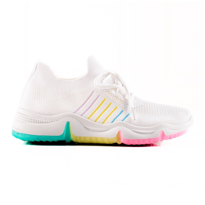 TRENDI Sportske cipele na šarenoj platformi bijela