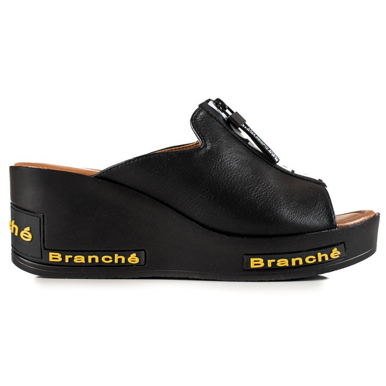 VINCEZA sandale na klin crno