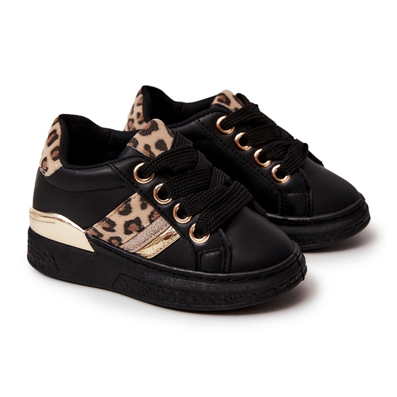 FR1 Crne trixie sportske cipele od leopard kože crno