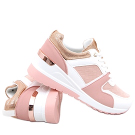 Adan Pink sportske cipele na klin ružičasta višebojan