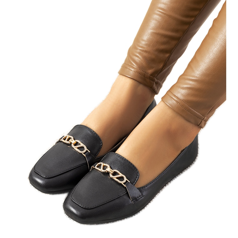 Crne mokasinke s četvrtastim vrhom od Mildera crno