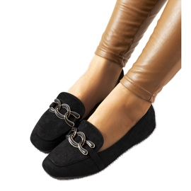 Crne mokasinke s četvrtastim vrhom od Hattie crna