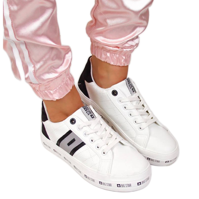 Niske tenisice na platformi Big Star W II274071 bijele boje bijela crno siva