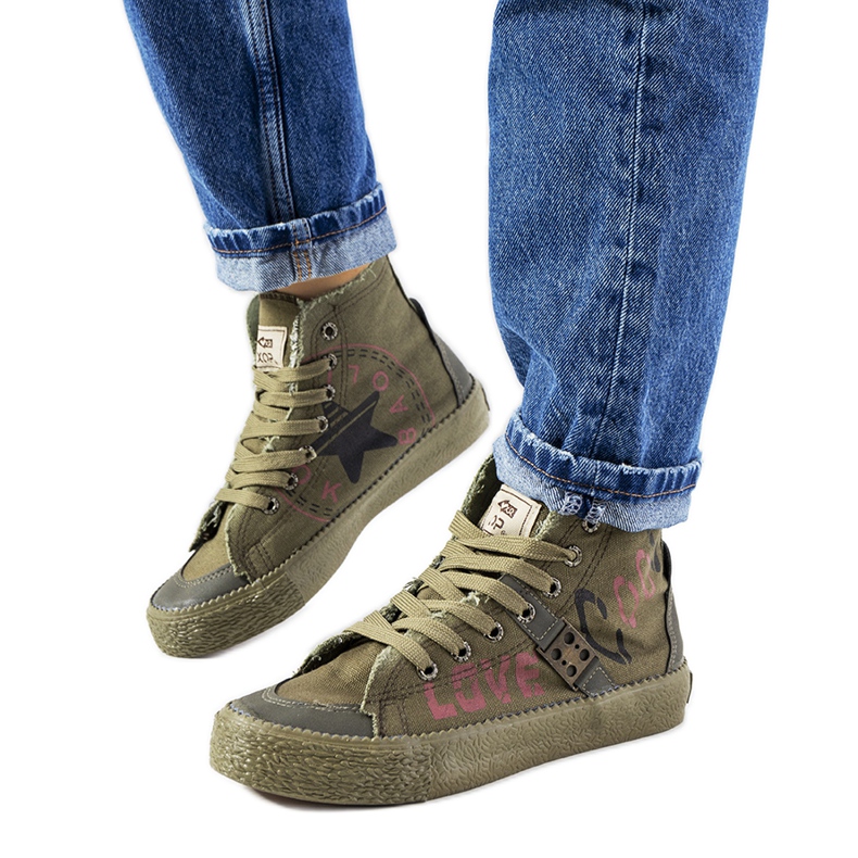 Zelene tenisice do gležnja iz Amabelle kaki zelena