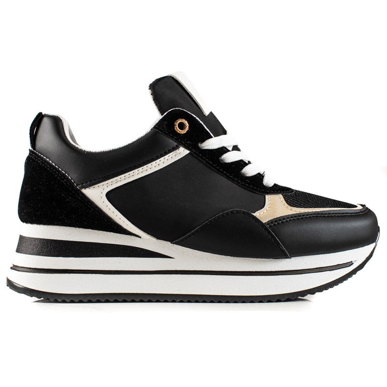 TRENDI Elegantne tenisice na platformi crno