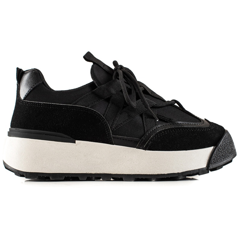 Seastar Vezane tenisice na platformi crno