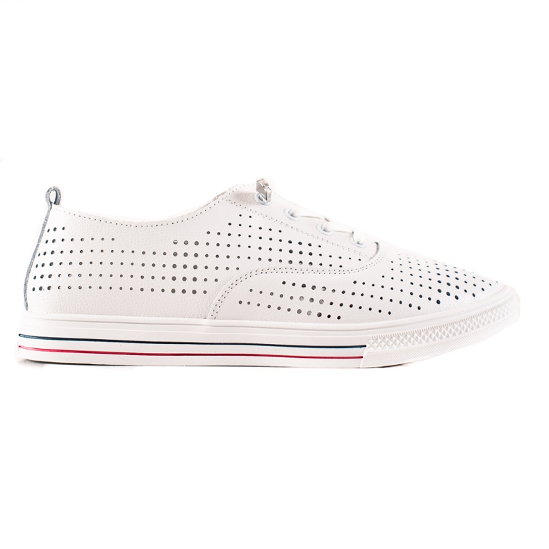 VINCEZA ažurne kožne tenisice bijela