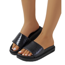 Crne papuče na platformi Big Star HH274684 crna