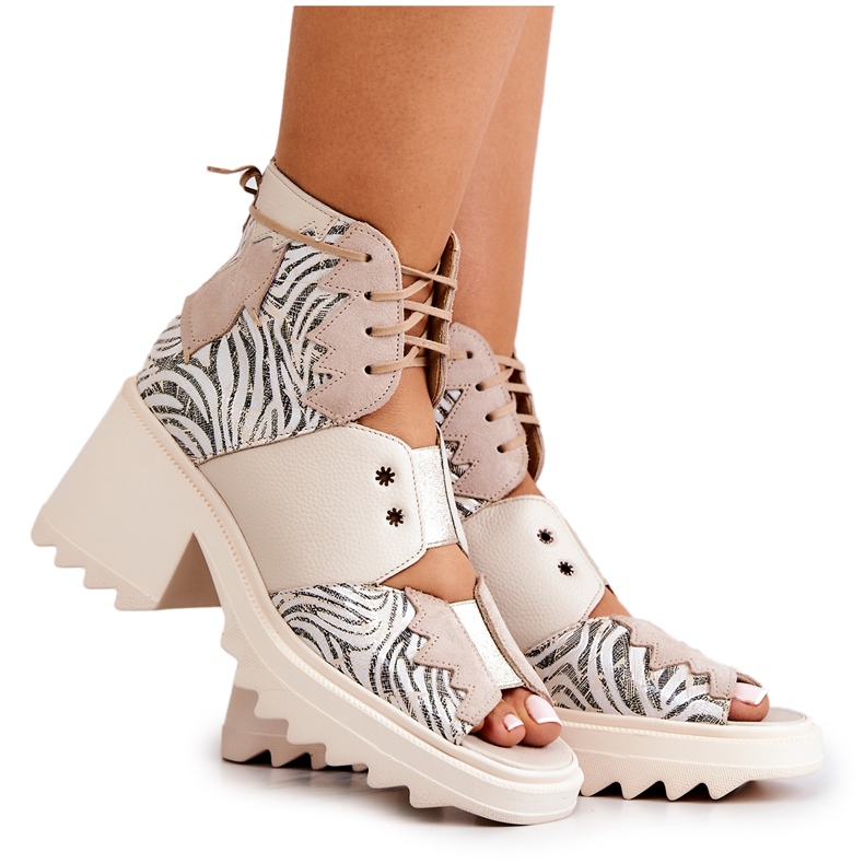 Kožne čizme na patentni zatvarač Maciejka 05321-04 Bež