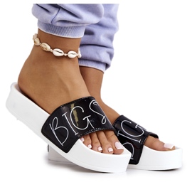 Ženske gumene papuče Big Star JJ274A276 bijele i crne bijela crna