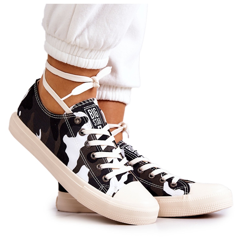 Ženske materijalne tenisice Camo Big Star JJ274237 Bijelo-siva bijela