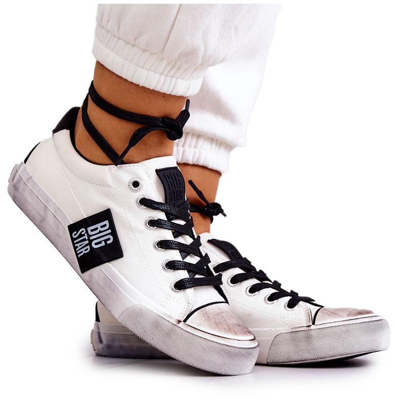 Ženske tenisice Big Star JJ274350 Bijelo-crne tenisice bijela crno