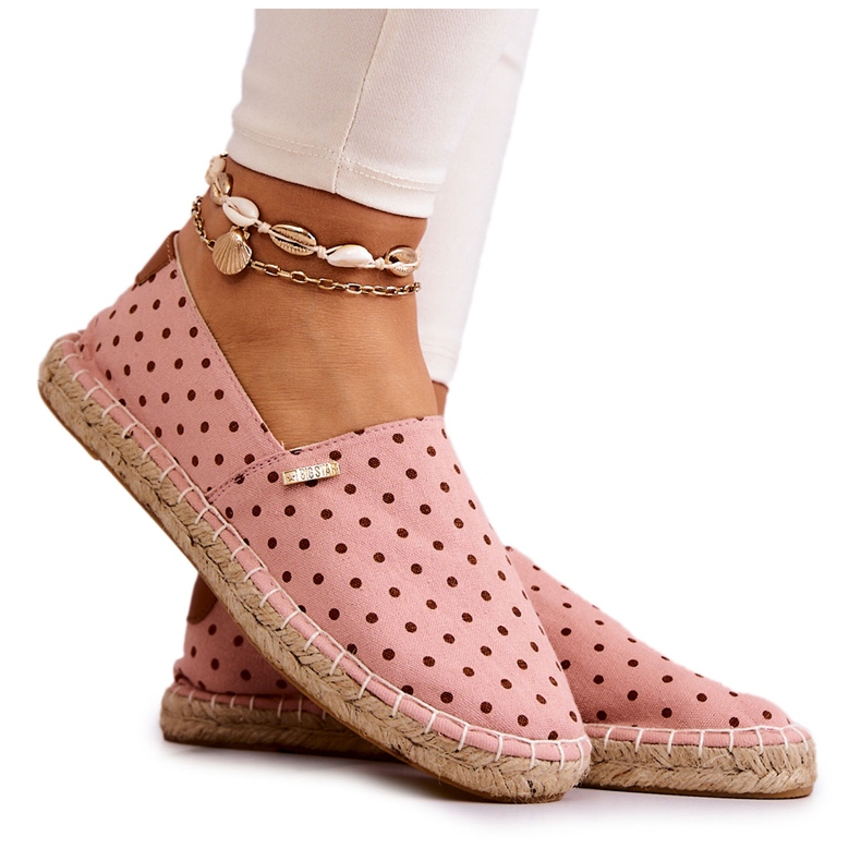 Ženske espadrile na točkice Big Star JJ274869 Pink ružičasta