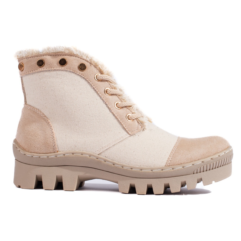 S. BARSKI Beżowe Traperki S.BARSKI bež