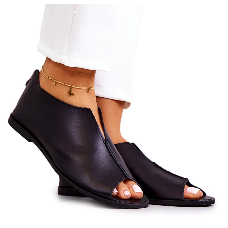 Kožne cipele sa patentnim zatvaračem Nicole 2718/001 Crna crno