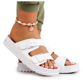 S.Barski Bijele Corina gumene papuče s kopčom bijela