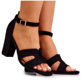 Modne antilop crne sandale na petu Aubrey crna