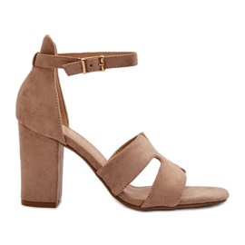 Modne sukne kamile visoke potpetice smeđa