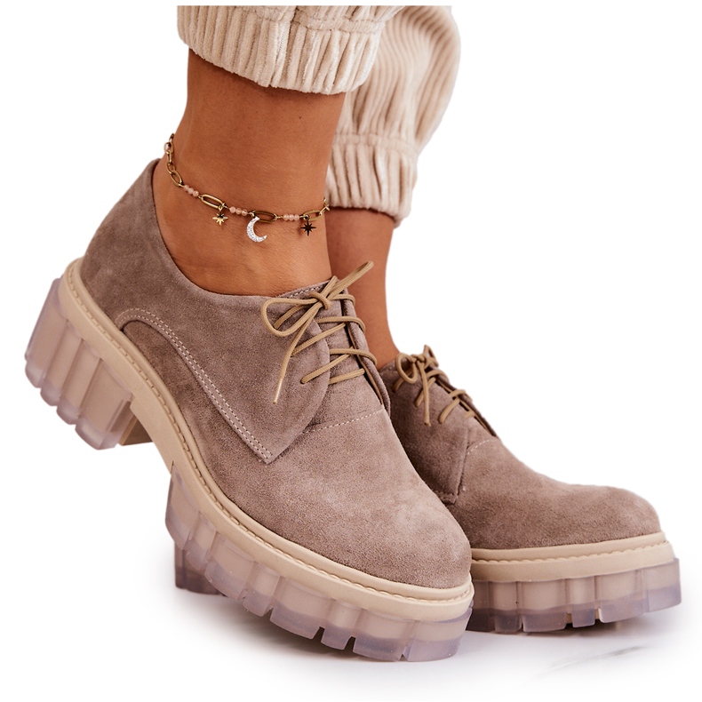 Modne antilop mokasine bež Lauriss