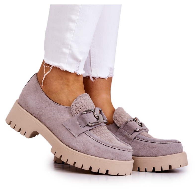 La.Fi Modne antilop mokasinke svijetlosive Rayhan siva