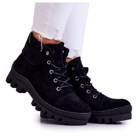 S.Barski Antilop čizme zavezane crne Dalles crna