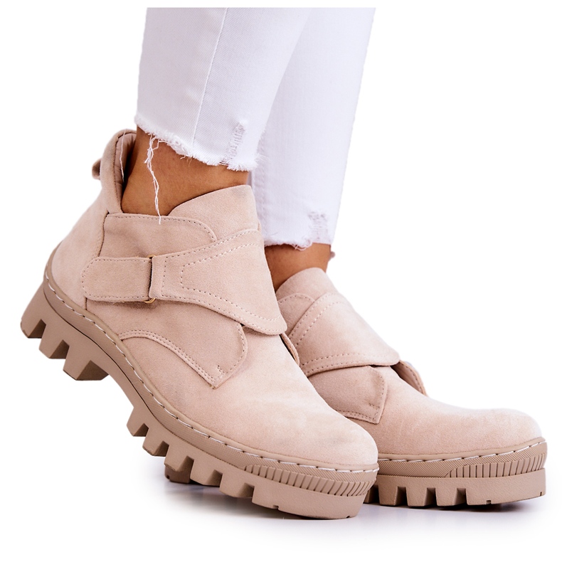 S.Barski Remgate antilop čizme s patentnim zatvaračem svijetlobež