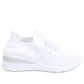 Cipele na klin čarapa Binita Bijela