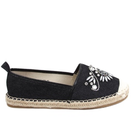 Espadrile s Birbal Black kamenjem crna