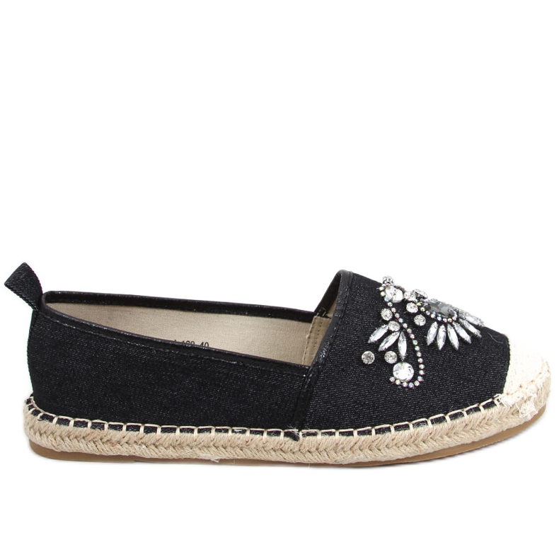 Espadrile s Birbal Black kamenjem crno