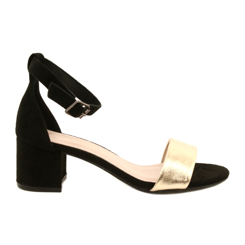 Crno-zlatne sandale na traci Evento 20SD98-1618 zlatna