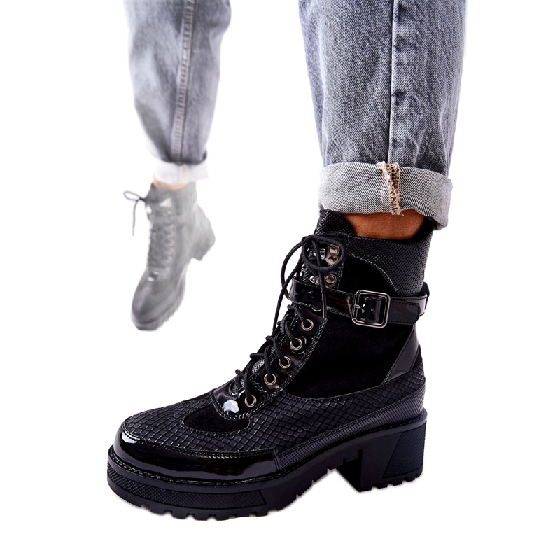 PG1 Radničke čizme Devera sa kopčom crno