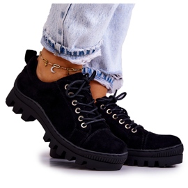 S.Barski Ženske antilop cipele zavezane crne Mayson crna