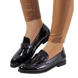 Ženske crne lakirane Zettici mokasine crna