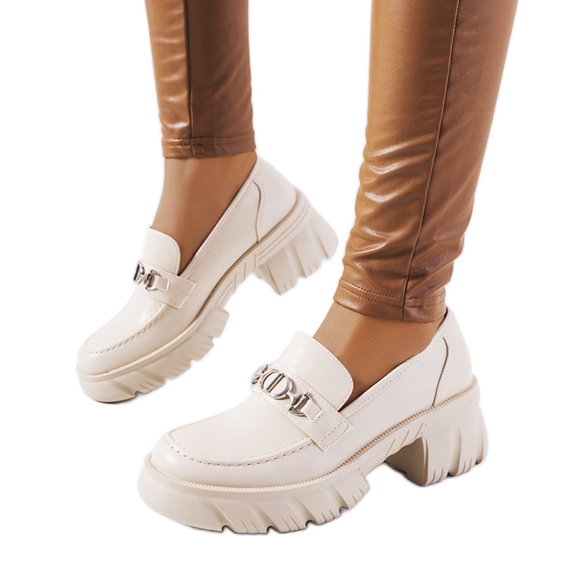 Bež mokasine na debelom Brant potplatu