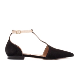 Marco Shoes Sandale od antilopa s remenom za gležanj crna