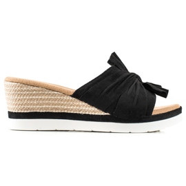 W. Potocki Sandale na klin Potocki crna