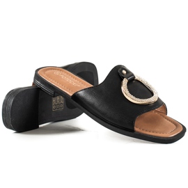 W. Potocki Papuče s reljefom Potocki crna