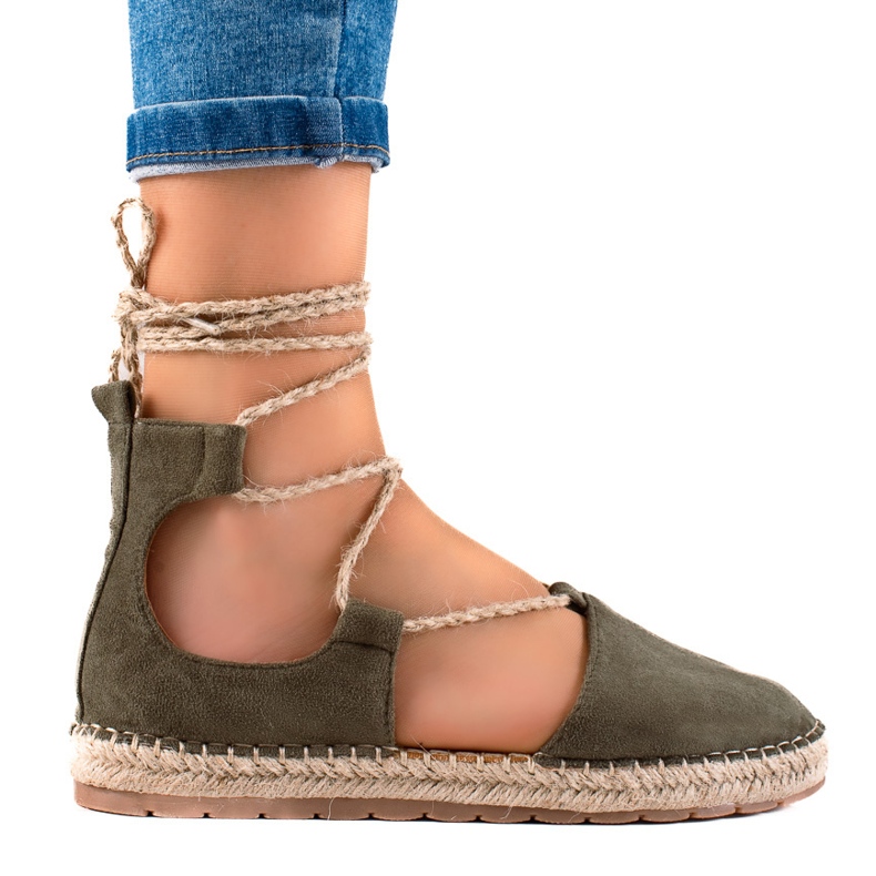 Lucky Shoes Vezane zelene espadrile zelena