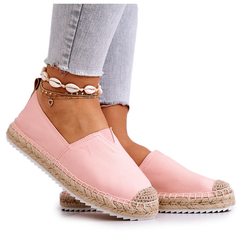 Espadrile na pletenom potplatu Big Star HH274496 Pink ružičasta