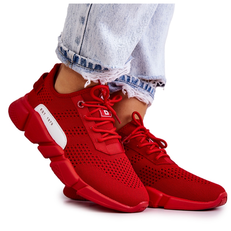 Ženske sportske cipele Memory Foam Big Star JJ274270 Red crvena