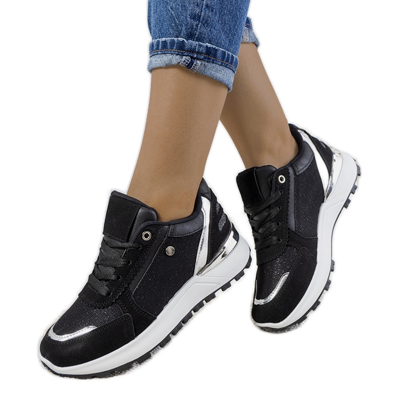 Crne sjajne ženske Onio tenisice crno